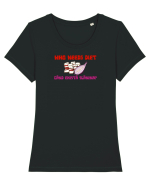 WHO NEEDS DIET /CINE ARE NEVOIE DE DIETA CAND EXISTA SLANINA? Tricou mânecă scurtă guler larg fitted Damă Expresser