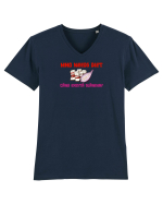 WHO NEEDS DIET /CINE ARE NEVOIE DE DIETA CAND EXISTA SLANINA? Tricou mânecă scurtă guler V Bărbat Presenter