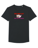 WHO NEEDS DIET /CINE ARE NEVOIE DE DIETA CAND EXISTA SLANINA? Tricou mânecă scurtă guler larg Bărbat Skater