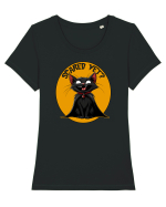 SCARED YET? - PISICA NEAGRA - DRACULA Tricou mânecă scurtă guler larg fitted Damă Expresser