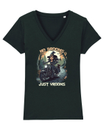 NO BROOMS, JUST VROOMS Tricou mânecă scurtă guler V Damă Evoker