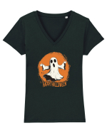 HAPPY HALLOWEEN! Tricou mânecă scurtă guler V Damă Evoker