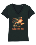 BALAURUL CU SAPTE CAPETE  2 Tricou mânecă scurtă guler V Damă Evoker