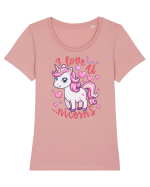Imi place de tine. Pardon, de unicorni Tricou mânecă scurtă guler larg fitted Damă Expresser