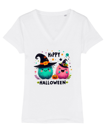 Happy Halloween cute ghost  White
