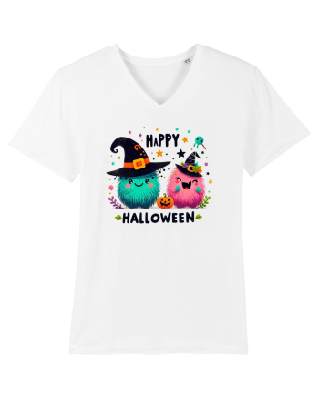 Happy Halloween cute ghost  White