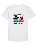 Happy Halloween cute ghost  Tricou mânecă scurtă guler larg Bărbat Skater