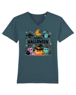 Happy Halloween cute ghost buddies Tricou mânecă scurtă guler V Bărbat Presenter