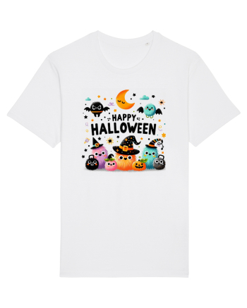 Happy Halloween cute ghost buddies White