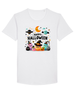 Happy Halloween cute ghost buddies Tricou mânecă scurtă guler larg Bărbat Skater