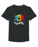 Mandru ca is! Tricou mânecă scurtă guler larg Bărbat Skater