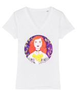 Romanian Beauty Tricou mânecă scurtă guler V Damă Evoker