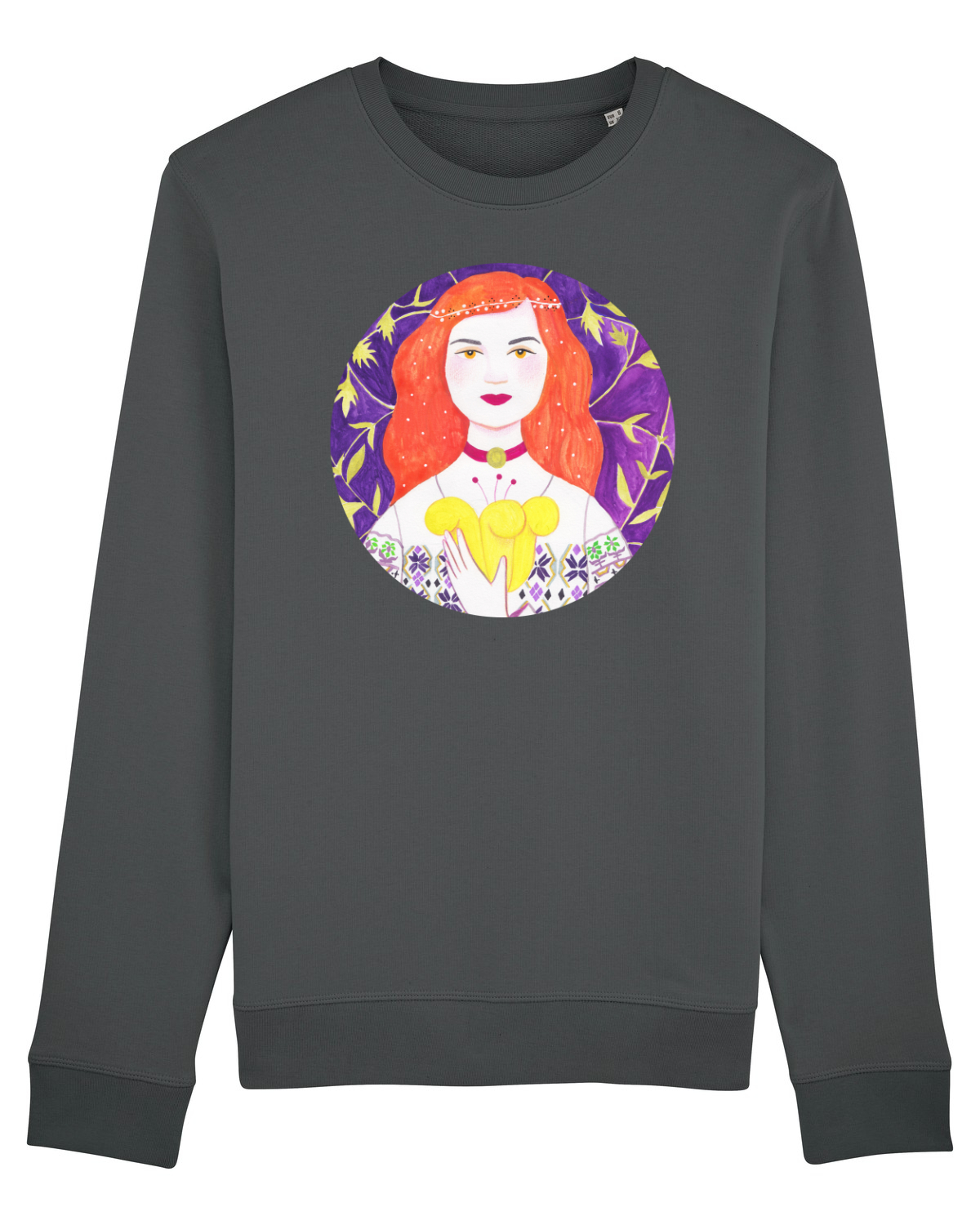 Bluză mânecă lungă Unisex Rise Anthracite