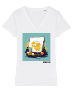 L-AM FACUT CU OU SI CU OTET Tricou mânecă scurtă guler V Damă Evoker