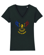 PROUD TO BE ROMANIAN - acvila de munte Tricou mânecă scurtă guler V Damă Evoker