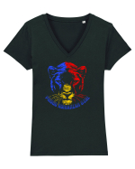 PROUD ROMANIAN GIRL - Romanca mandra Tricou mânecă scurtă guler V Damă Evoker