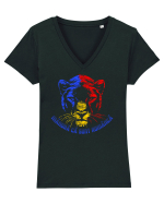Mandra ca sunt romanca Tricou mânecă scurtă guler V Damă Evoker