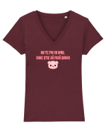 NU TE PUI CU OMUL CARE STIE SA FACA SORICI Tricou mânecă scurtă guler V Damă Evoker