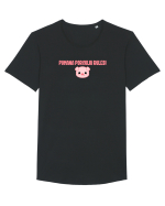 POMANA PORCULUI RULES!  Tricou mânecă scurtă guler larg Bărbat Skater