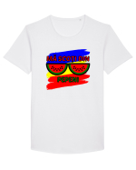 Cu pepeni Tricou mânecă scurtă guler larg Bărbat Skater
