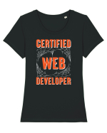 pentru programatori - Certified web developer Tricou mânecă scurtă guler larg fitted Damă Expresser