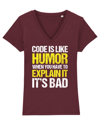 pentru programatori - Code is like humor Burgundy