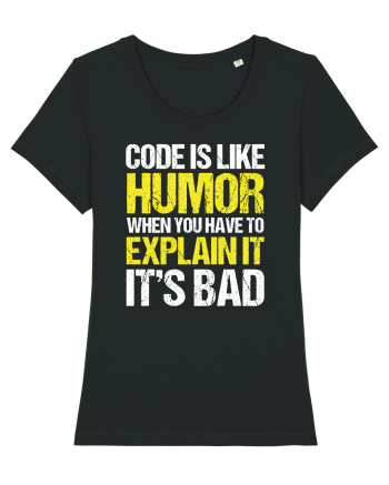 pentru programatori - Code is like humor Black