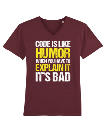 pentru programatori - Code is like humor Burgundy