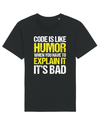 pentru programatori - Code is like humor Black
