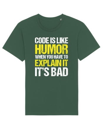 pentru programatori - Code is like humor Bottle Green