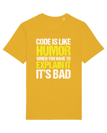 pentru programatori - Code is like humor Spectra Yellow