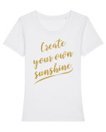 Răsărit Tricou mânecă scurtă guler larg fitted Damă Expresser