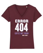pentru programatori - Error 404 - coffee not found Tricou mânecă scurtă guler V Damă Evoker