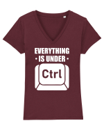 pentru programatori - Everything is under control Tricou mânecă scurtă guler V Damă Evoker