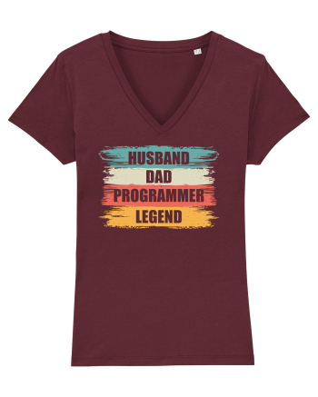 pentru programatori - Husband - dad - programmer - legend Burgundy