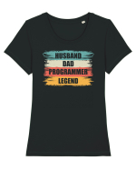 pentru programatori - Husband - dad - programmer - legend Tricou mânecă scurtă guler larg fitted Damă Expresser