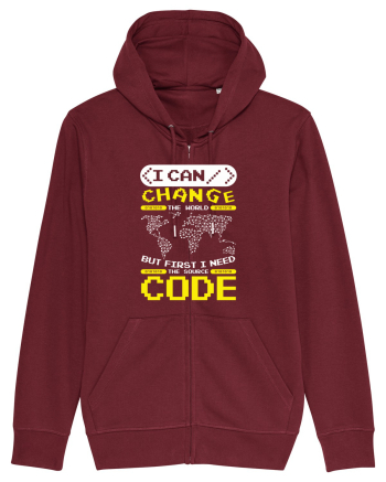 pentru programatori - I can change the world Burgundy