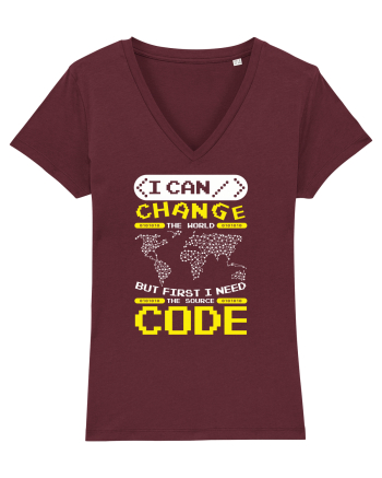 pentru programatori - I can change the world Burgundy