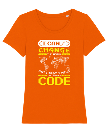 pentru programatori - I can change the world Bright Orange