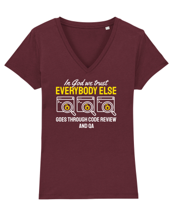 pentru programatori - In God we trust Burgundy