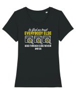 pentru programatori - In God we trust Tricou mânecă scurtă guler larg fitted Damă Expresser