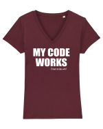 pentru programatori - My code works - I have no idea why Tricou mânecă scurtă guler V Damă Evoker