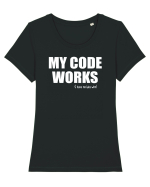 pentru programatori - My code works - I have no idea why Tricou mânecă scurtă guler larg fitted Damă Expresser