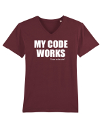 pentru programatori - My code works - I have no idea why Tricou mânecă scurtă guler V Bărbat Presenter