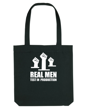 pentru programatori - Real men test in production Black