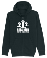 pentru programatori - Real men test in production Hanorac cu fermoar Unisex Connector