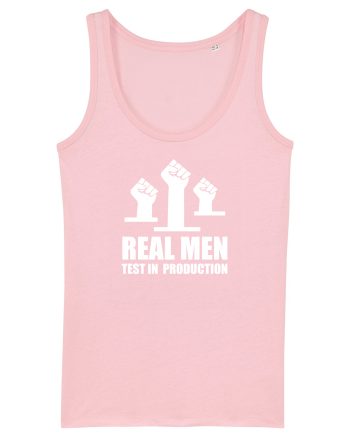 pentru programatori - Real men test in production Cotton Pink
