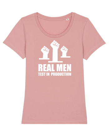 pentru programatori - Real men test in production Canyon Pink