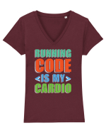 pentru programatori - Running code is my cardio Tricou mânecă scurtă guler V Damă Evoker