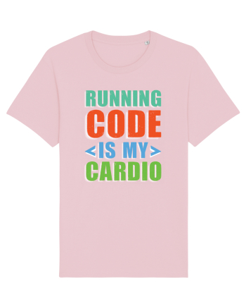 pentru programatori - Running code is my cardio Cotton Pink